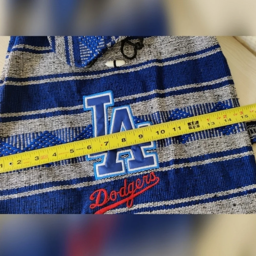 Los Angeles Dodgers Blue and Gray Striped Woven Backpack Bag